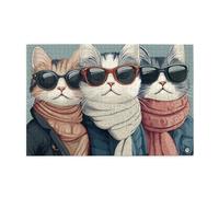 Un gatto con occhiali da sole 1000 pezzi puzzle per adulti puzzle in legno per adulti regali decorazione della casa