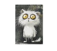 Un gatto del fumetto grigio all'aperto bandiere banner per la decorazione del cortile 28x40 doppio lato