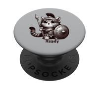 Un gatto in armatura PopSockets PopGrip Adesivo