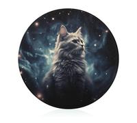 Un gatto in una nebulosa tagliere per cucina mini tagliere leggero per picnic rotondo in vetro temperato blocco con resistente ai graffi facile da pulire