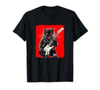 Un gatto rock star che porta le vibrazioni elettriche per uomo e donna Maglietta