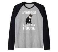 Un Gatto Smoking corre la mia casa Il Capo della mia casa Maglia con Maniche Raglan
