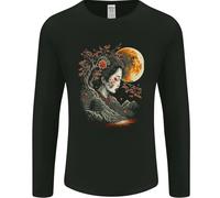 Un Geisha Ragazza Fiore di Ciliegio Luna Fantasia Uomo Maniche