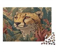 Un ghepardo indomito nella giungla Puzzle 1000Pcs Decorazione Per La Casa. Rilassamento E Intelligence Per Adulti E Bambini Da 14 Anni 52x38cm/1000pcs