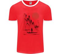 Un Giapponese Barca A Tramonto Uomo Ringer