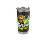 Un Giocatore Di Padel Alla Moda - Un Leone Che Gioca A Padel Bicchiere termico in acciaio inox doppia parete