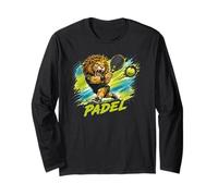 Un Giocatore di Padel alla Moda - Un Leone Che Gioca A Padel Maglia a Manica