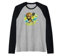 Un Giocatore di Padel alla Moda - Un Leone Che Gioca A Padel Maglia con Maniche Raglan