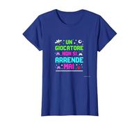 Un Giocatore Non Si Arrende Mai Maglietta, Donna, Blu Reale, 3XL