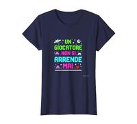 Un Giocatore Non Si Arrende Mai Maglietta, Donna, Navy, XL