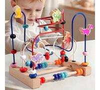 Un giocattolo abaco multifunzionale a forma di dinosauro cartoonesco, progettato per migliorare la coordinazione mano-occhio, la concentrazione e introdurre i concetti matematici di base, realizzato i