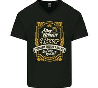 Un Giorno Senza Birra? Maglietta In Cotone A V Divertente Per Uomini