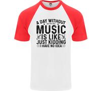 Un Giorno Senza Musica Pop Rock Reggae Dance Maglietta Baseball S/S Da Uomo