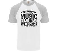 Un Giorno Senza Musica Pop Rock Reggae Dance Maglietta Baseball S/S Da Uomo