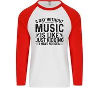 Un Giorno Senza Musica Pop Rock Reggae Danza Uomo L/S Baseball T-Shirt