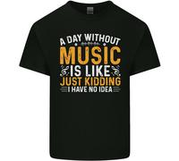 Un Giorno Senza Musica Tekno Hip Hop Metal Uomo Cotone T-Shirt Tee Top