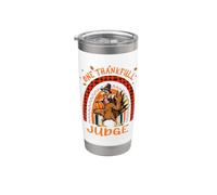 Un giudice riconoscente Thanksgiving Rainbow Turkey Autumn Bicchiere termico in acciaio inox doppia parete