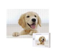 Un Golden Retriever,Puzzle in legno da 300 pezzi per famiglie, per adulti e adolescenti, decorazioni per la casa