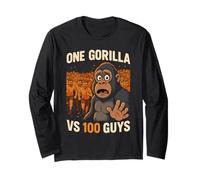 Un Gorilla Vs 100 Ragazzi Cento Uomini Meme Maglia a Manica