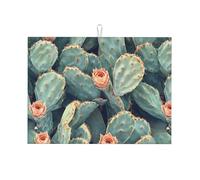 Un gran numero di cactus sono in fiore, grande tappetino scolapiatti in microfibra, riutilizzabile, lavabile, tappetino scolapiatti per accessori da cucina, 45,7 x 61 cm