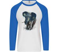 Un Grande Elefante Acquarello Uomo L/S Baseball T-Shirt