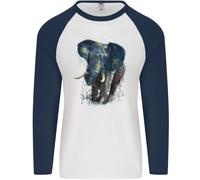 Un Grande Elefante Acquarello Uomo L/S Baseball T-Shirt