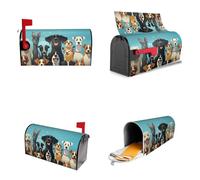 Un grande gruppo di cani Coperture per cassette postali magnetiche Avvolgimenti postali Copertura per cassetta postale Giardino Decorazione per la casa 25,5x21 pollici