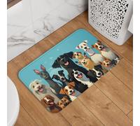 Un grande gruppo di cani, zerbino di benvenuto, antiscivolo, assorbente, tappetino da bagno, morbido, lavabile, tappeto moderno per cucina, camera da letto, bagno, decorazione 40,6 x 61 cm