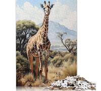 Un grazioso puzzle di giraffa, puzzle rettangolare di alta qualità in carta riciclata al 100%, per bambini e bambine, regali di Natale, 1000 pezzi (26x38 cm)