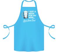 Un Grembiule Divertente In Cotone Per Mia Moglie Con Birra BBQ 100% Biologico