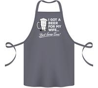 Un Grembiule Divertente In Cotone Per Mia Moglie Con Birra BBQ 100% Biologico