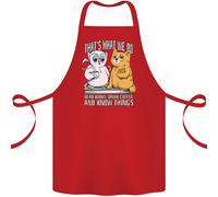 Un Grembiule In Cotone Per Bibliophile Di Libri Con Gufo E Gatto 100% Biologico