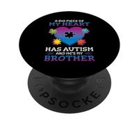 Un grosso pezzo del mio cuore ha l'autismo Regalo di mio fratello PopSockets PopGrip Adesivo