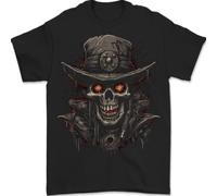 Un Heavy Metal Teschio Cowboy Demone Evil Uomo T-Shirt 100% Cotone
