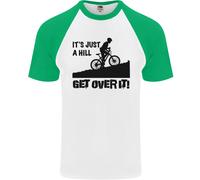 Un Hill Get Sopra It Ciclismo Ciclisti Divertente Uomo S/S Baseball T-Shirt