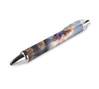 Un-icorn - Penne a sfera colorate con elfo e castello di pavone, inchiostro nero, retrattile, per lavoro e affari, 1 pezzo come immagine 1