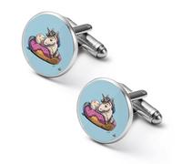 Un-icorns - Gemelli rotondi per camicia a forma di ciambella, per feste aziendali e matrimoni