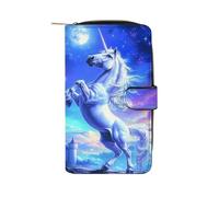 Un-icorns Kingdoms - Portafoglio lungo da donna in pelle PU, organizer per ufficio e viaggio