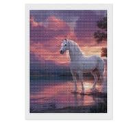Un-icorns - Kit per pittura a mosaico a punto croce, con strass, decorazione da parete per la casa, 30,5 x 40,6 cm