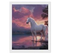 Un-icorns - Kit per pittura a mosaico a punto croce, con strass, decorazione per la casa, 40,6 x 50,8 cm