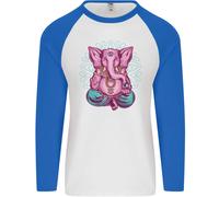 Un IN Meditazione Elefante Yoga Spirituale Uomo L/S Baseball T-Shirt