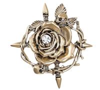 UN intricato teschio rosa spilla vestiti festa spilla vintage pin adatto per gli amanti degli stili gotici e occasioni speciali