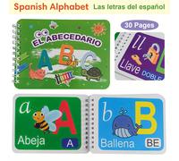 Un kit per l'alfabeto e , con carte delle lettere ABC e carte dei 123, progettato per migliorare il vocabolario bilingue sia per bambini che per adulti