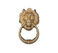 Un ko antico, Batacchio for porta in ottone con testa di leone multicolore(Gold Knocker)