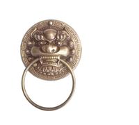 Un ko antico, Maniglia ad anello for batacchio a forma di testa leone in ottone pressofuso multicolore(Ivory)