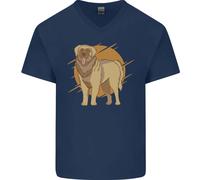 Un Leonberger Cane Uomo Scollo A V Cotone T-Shirt
