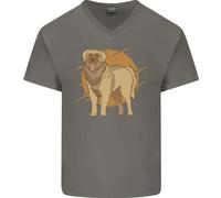 Un Leonberger Cane Uomo Scollo A V Cotone T-Shirt