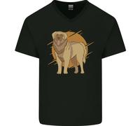 Un Leonberger Cane Uomo Scollo A V Cotone T-Shirt