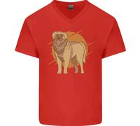 Un Leonberger Cane Uomo Scollo A V Cotone T-Shirt