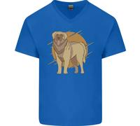 Un Leonberger Cane Uomo Scollo A V Cotone T-Shirt